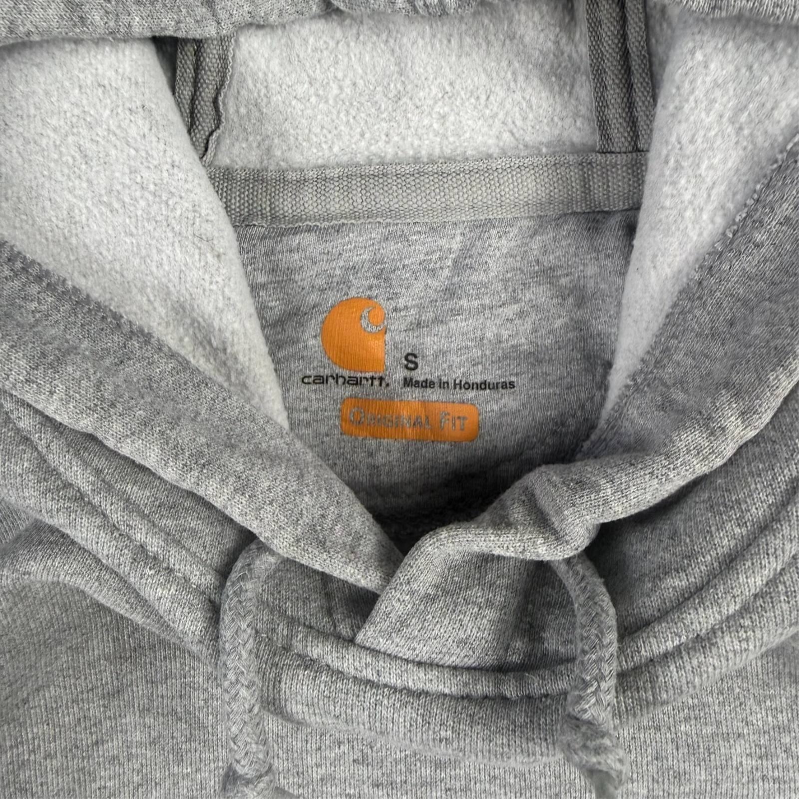 VTG Carhartt 2000's Y2K Grey Heavyweight Original Fit Size Small Pullover Hoodie image 5