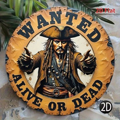 Tin Metal Signs Home Décor Vintage Pirate Wanted Poster - Pirate-Themed Wall Sui