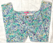 Lilly Pulitzer Women's South Ocean Skinny Pant Monkey Sea Melon Fig Size 4 New