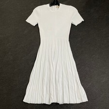 MICHAEL KORS Ribbed Knit Short-Sleeve Dress Women's Size S/P White
