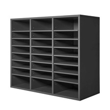 Literature Organizer, 24 Compartments Office Mailbox with Adjustable Shelves, Wo