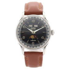 Orologio da polso uomo vintage 34 mm Zodiac 908 tripla data fasi lunari scudo A 1402N
