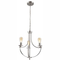 Kronleuchter HäNgelampe Silber Ø 42 Cm 3-Flammig E27 Metall Rustikal Esszimmer