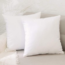 White Pillow Case Faux Linen Square Euro Decorative Big Size Throw Cushion Co...