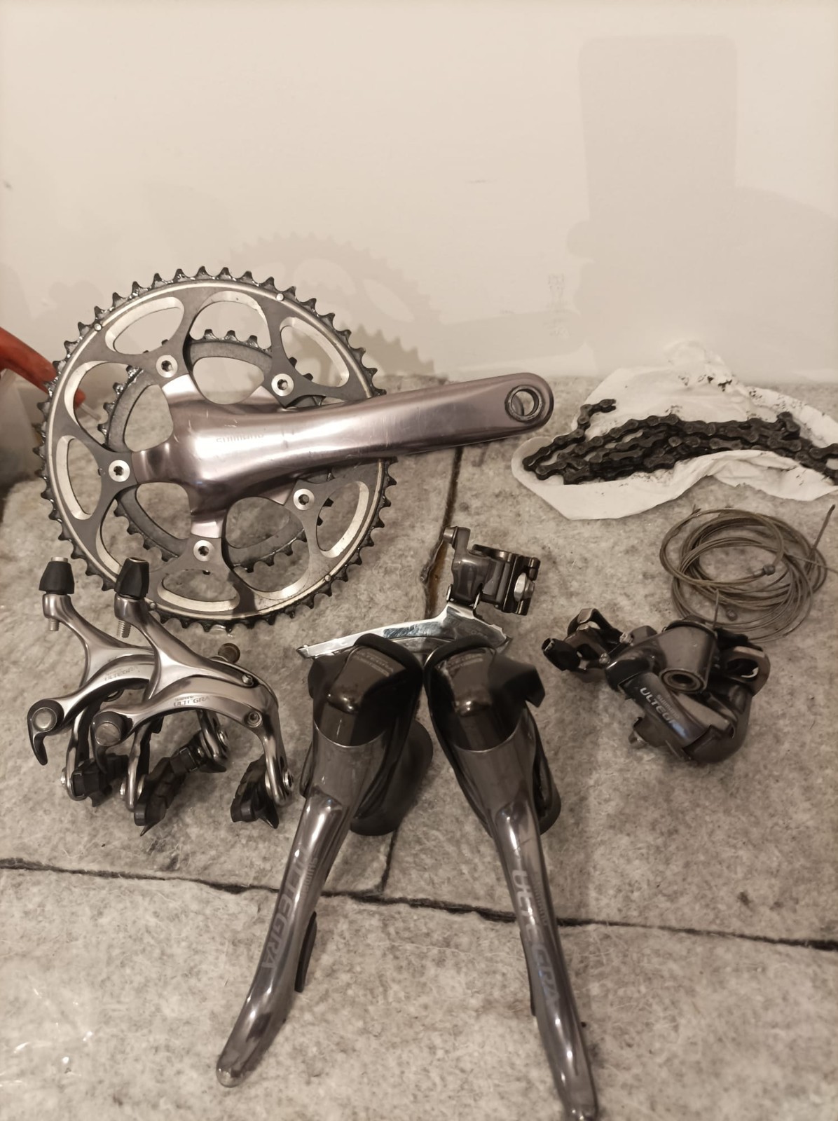 Shimano Ultegra 10s groupset ICE GREY complete 50/34 172,5mm RARE 6600