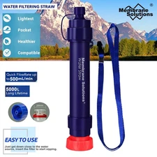 Personal Water Filter Straw Filtration Purifier Emergency Survival Detachable