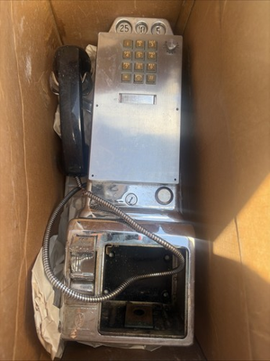 #ad Pre owned USED 3 COIN PAY PHONE N INSIDE Not Too Much RUST As Is $350.00