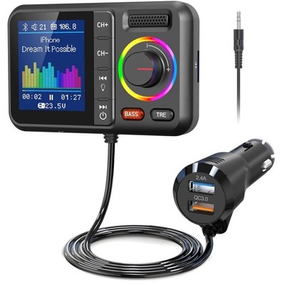 Car Bluetooth V5.0 Adapter, Hands-Free Call, MP3 Player