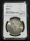 1901 O $1 Morgan Silver Dollar NGC MS64 - Light Toning