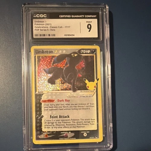Pokémon Umbreon Star 17/17 Classic Collection Holo Celebrations CGC 9