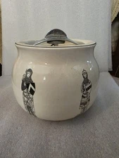 Vintage Sandland Staffordshire England Knights Tobacco Jar Humidor Locking Lid
