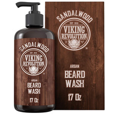 Beard Wash Shampoo W/Argan Jojoba Oils - Softens Strengthens - Sandalwood Sc