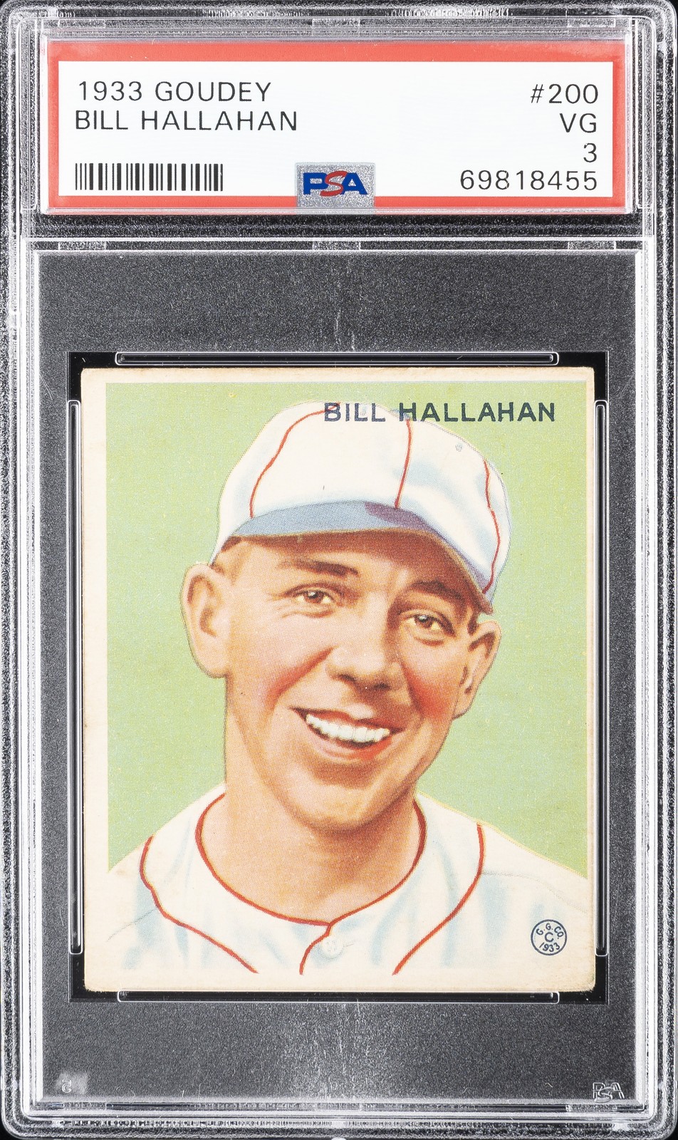1933 GOUDEY #200 BILL HALLAHAN PSA 3