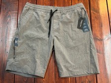 NWT Kenneth Cole Tech Shorts Size XL Lightweight Stretch Wick Slim Grey Heather