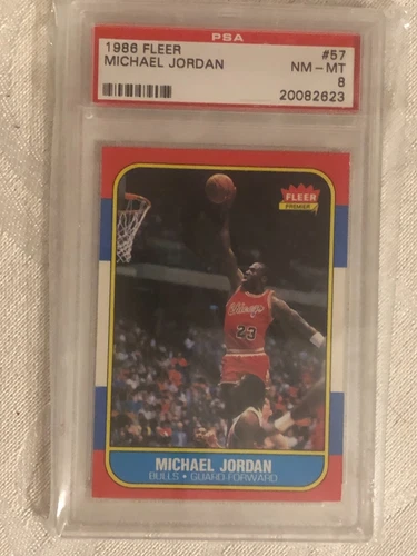 1986-87 Fleer - Michael Jordan #57 (RC) - GOAT - PSA 8 NEAR MINT-MINT