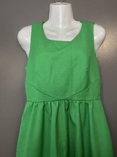 J.Crew Collection Dress Womens 2 Green Wool Fit & Flare Sleeveless Lined A-Line