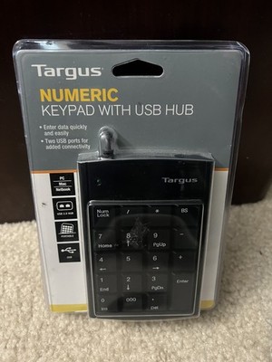 Targus PAUK10U USB Wired Numeric Keypad With USB HUB - New