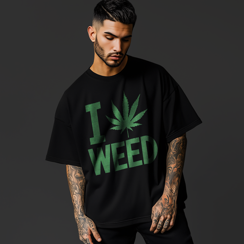 Funny I Love Weed T-Shirt =Cannabis Leaf Graphic Tee for Stoner Lifestyle A334 - Picture 5 of 11