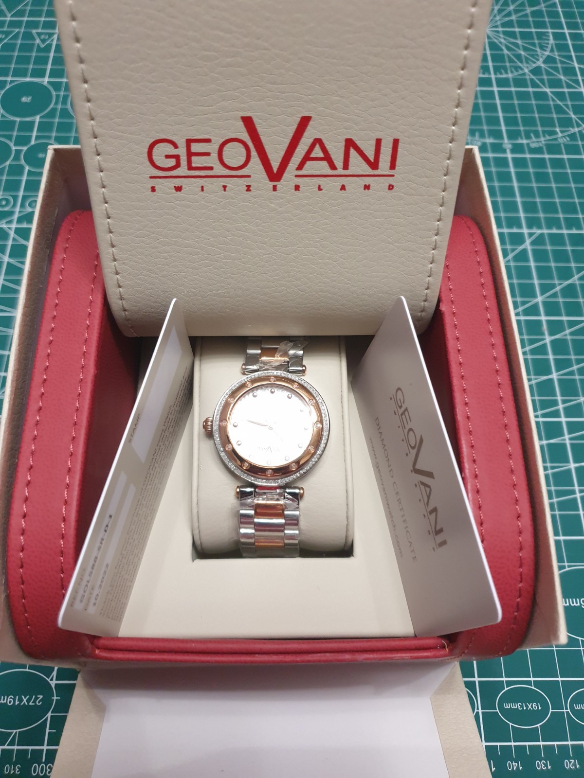 Montre Geovani Gol588-SR montre de luxe avec 102 diamants blancs 0.54 carat