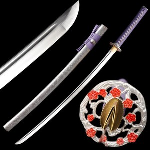 Purple Handle Katana 1060 Carbon Steel Japanese Samurai Sword Full Tang Sharp