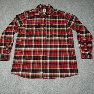 Red Head Men's Casual Button-Down Shirt 2XLT Red Black Plaid Flannel Cotton