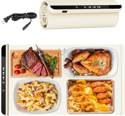 Food Warmer Mat, Electric Warming Tray with Full Surface & Fast Heating, Silicon