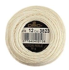 DMC Pearl Cotton 131 Yard Ball - Size 12 - Color 3823 Ultra Pale Yellow