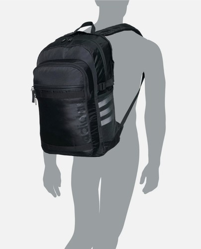 adidas Core Advantage 3 Large Backpack 16" Laptop Unisex Black/White - Picture 7 of 11