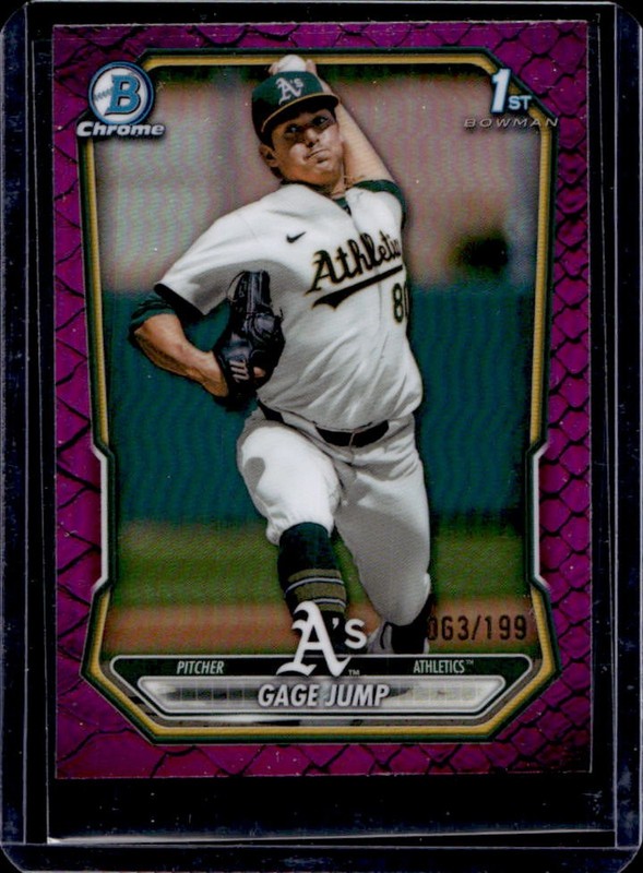 2026 Bowman Gage Jump Chrome Reptilian Fuchsia Refractor 1st #/199 Athletics