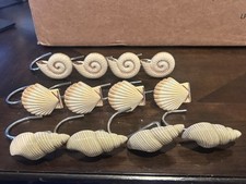 Seashell Shower Curtain Hooks Beach Nautical Bathroom D cor Resin Metal 12pc