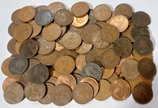 GREAT BRITAIN 100 Circulated Antique Large UK Penny Coin Job Lot - ACTUAL PHOTO