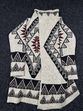 Kamana Cardigan Sweater Womens M Southwestern Aztec Boho Western Long Open Front