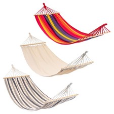 Garden Hammock with Spreader Bars Heavy Duty Cotton Outdoor Lounger