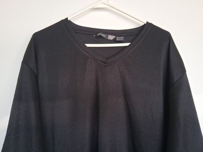 Plus 4X black v-neck shirt, heavy nylon feel by Bagazio. Excellent condition.