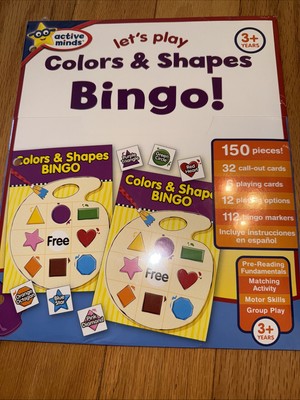 Active Minds Activity Folder - Let's Play Colors & Shapes Bingo! Sealed New