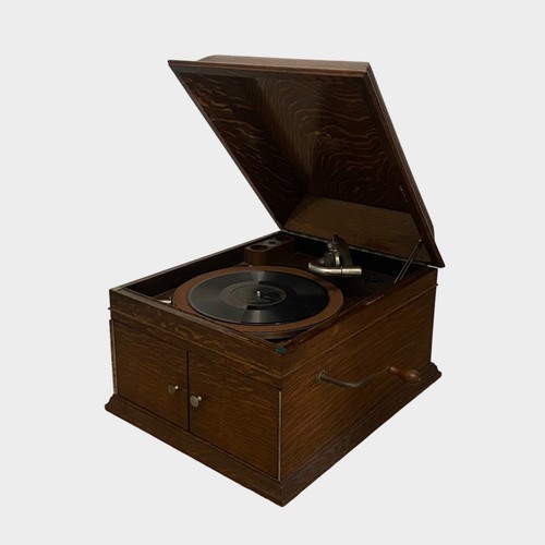 Antique Victor Victrola VV-IX Oak Tabletop Talking Machine Phonograph Wind Up