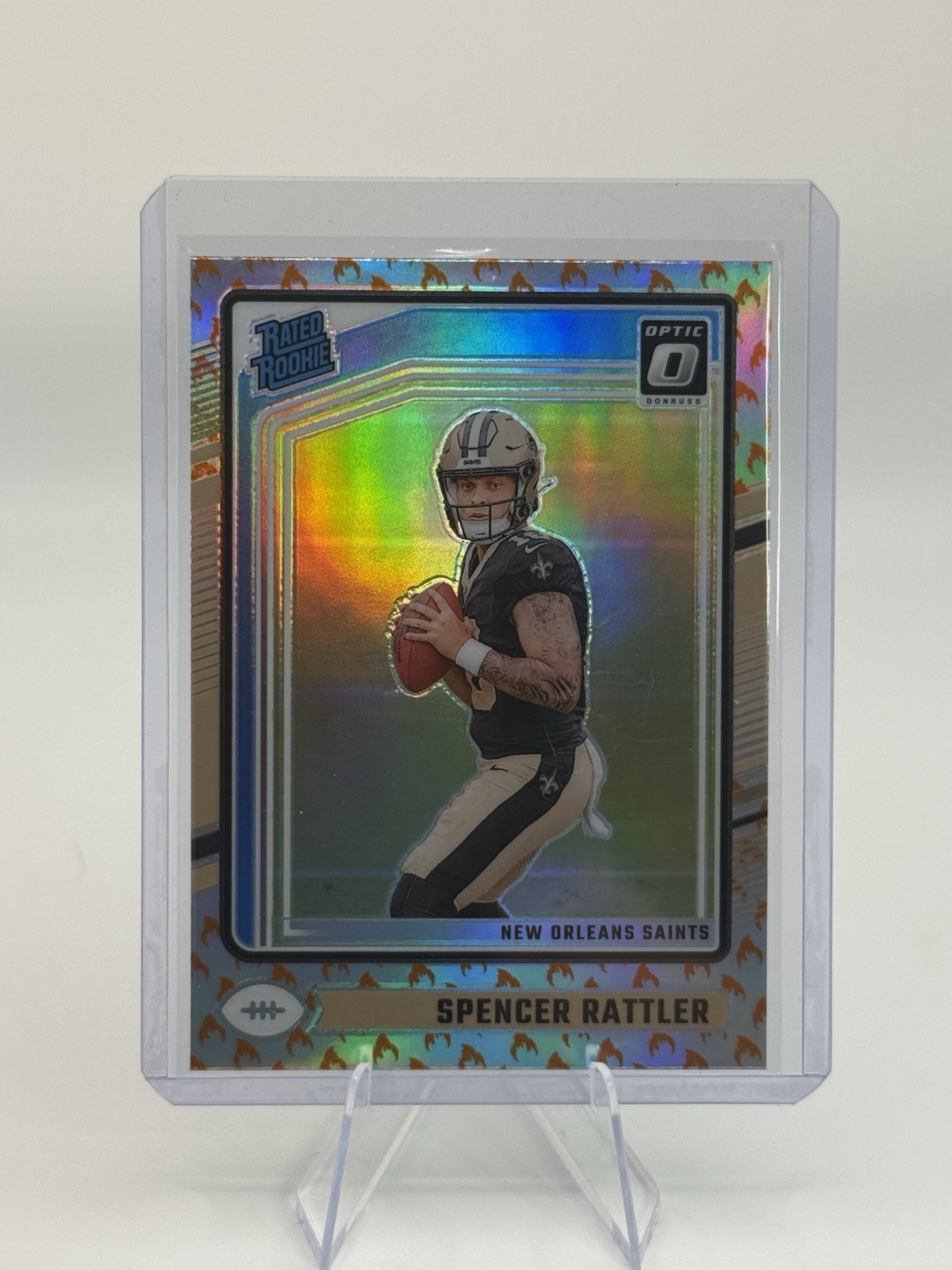 2024 Panini Donruss Optic Spencer Rattler RC Rated Rookie Fire Emoji SSP #289