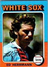 1975 Topps Mini Baseball - Ed Herrmann #219 - Chicago White SOx