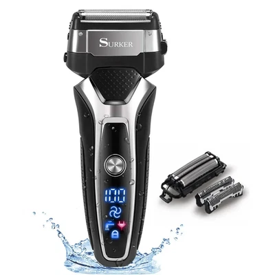 SURKER Wet & Dry Electric Shaver for Men Rechargeable Beard Razor 3-Blade System