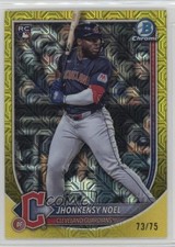 2025 Bowman Mega Box Chrome Yellow Mojo Refractor 73/75 Jhonkensy Noel #81 10w8
