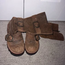 Jim Barnier Three Buckle Boots Women's 6 Brown Leather Boho Biker Free People