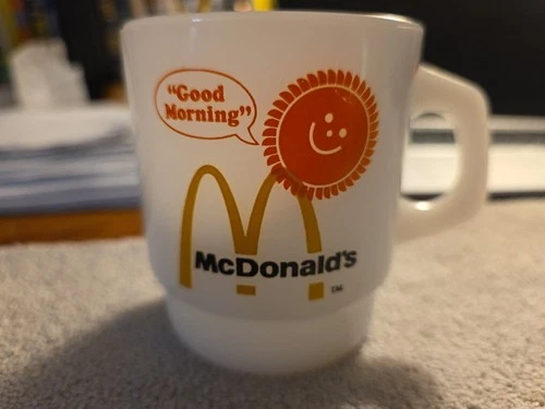 Vintage Fire King Anchor Hocking McDonald's Mug Coffee Cup Milk Glass