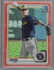 2020 Bowman #BCP-35 Brice Turang Chrome Prospects Mojo Refractors Orange #/25