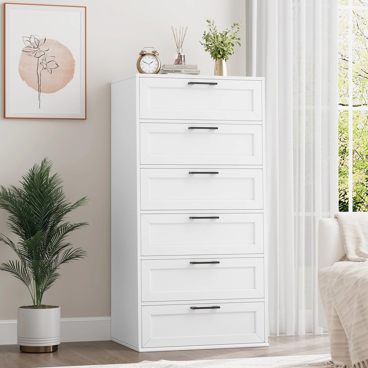 tall dresser chest Tall Dresser 6 drawers and panel sides x6610p main image 0