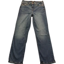 Judy Blue Women's Size 5 Solid Blue Straight Cut Denim Jeans Flat Front