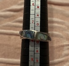 925 Sterling Silver Abalone Ring Size 8