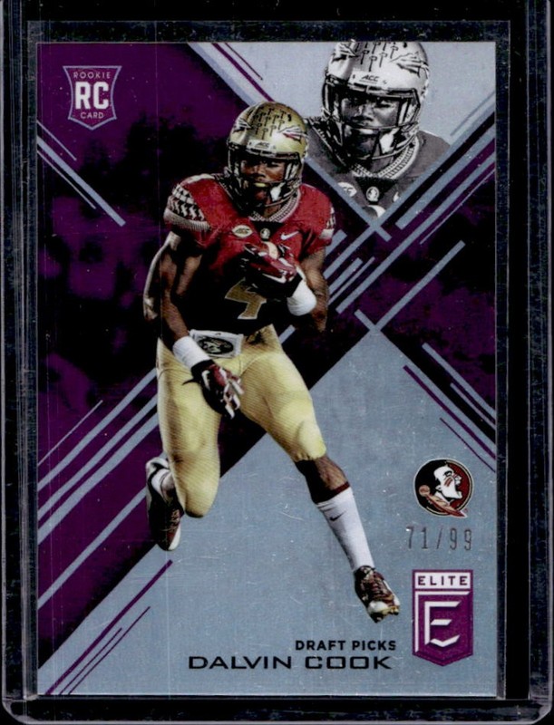 2017 Panini Elite Draft Picks Dalvin Cook RC Purple Rookie #/99 Seminoles