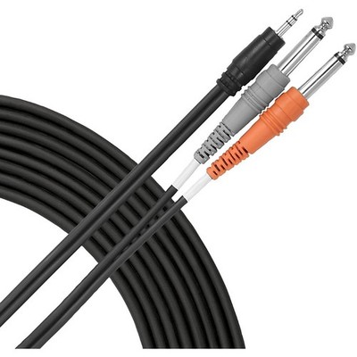 Livewire Essential Interconnect YCable 3.5 mm TRS Male to 14 TS Male 10 ft Blk