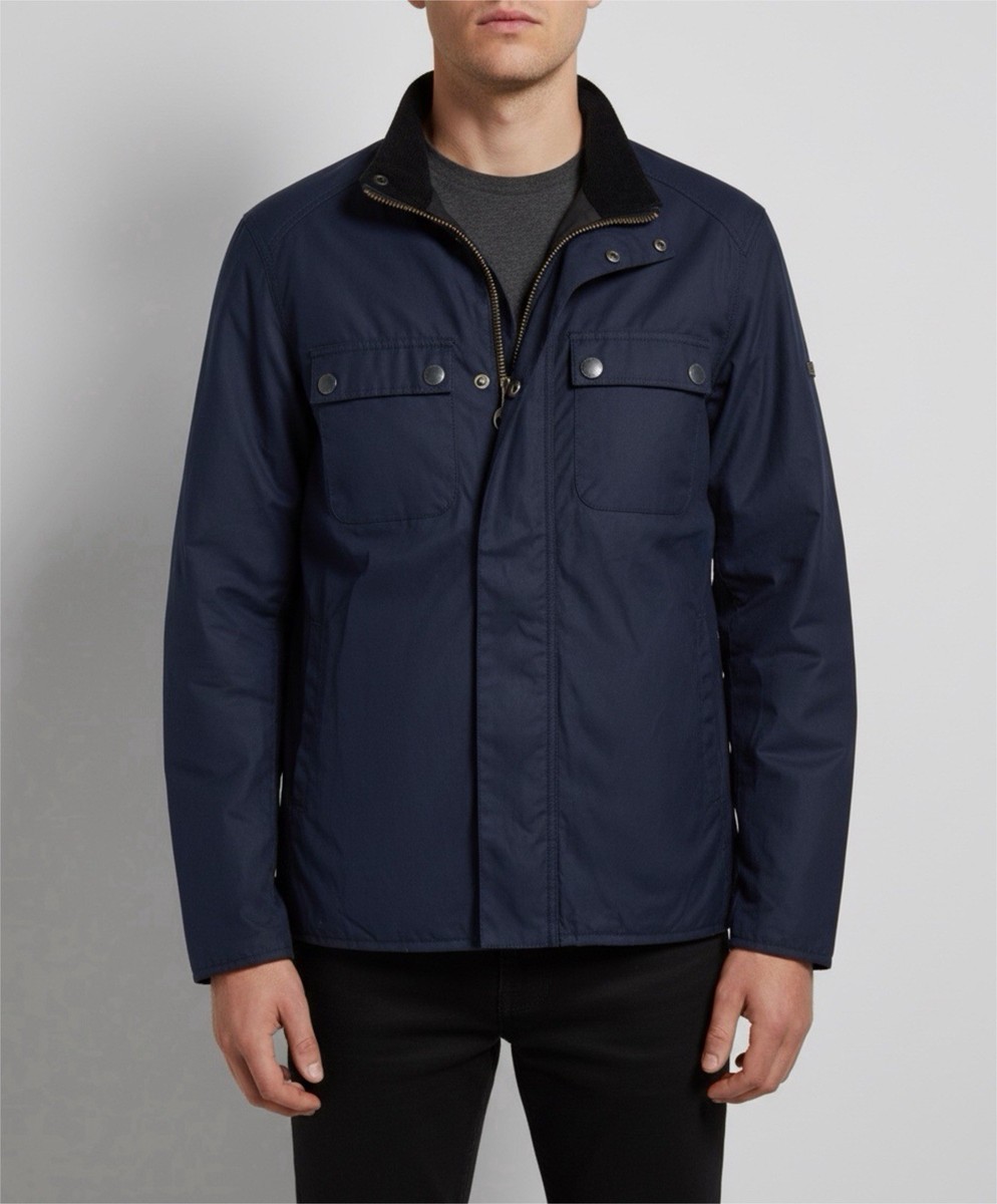 Barbour International Lock Wax Jacket Size L BLUE | eBay