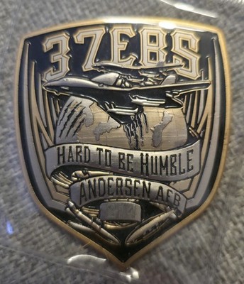 Seltene USAF 37 EBS B-1B Lancer 'Hard To Be Humble' Andersen AFB Schild Stil Münze